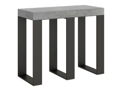 Mesa consola extensível 90x40/196 cm Sintesi Small Cimento quadro Antracite
