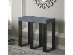 Mesa consola extensível 90x40/196 cm Sintesi Small Cimento quadro Antracite