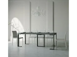Mesa consola extensível 90x40/196 cm Sintesi Small Cimento quadro Antracite