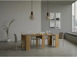 Mesa consola extensível 90x48/204 cm Basic Small Carvalho Natural