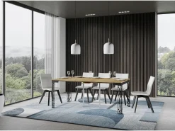 Mesa consola extensível 90x40/196 cm Ghibli Evolution Small Carvalho Natural quadro Antracite