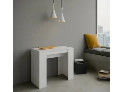 Mesa consola extensível 90x48/204 cm Basic Small Cinza Branca