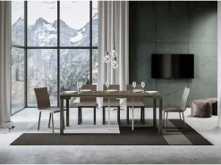 Mesa consola extensível 90x40/196 cm Everyday Small Tortora quadro Antracite