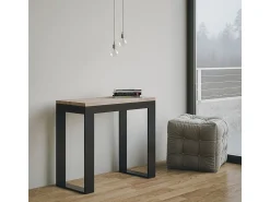 Mesa consola extensível 90x40/300 cm Tecno Evolution Carvalho Natural quadro Antracite