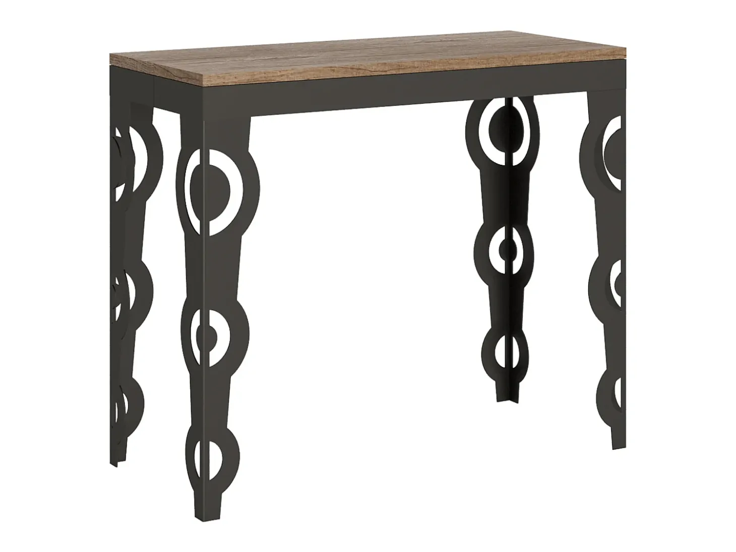 Mesa consola extensível 90x40/300 cm Karamay Evolution Carvalho Natural quadro Antracite