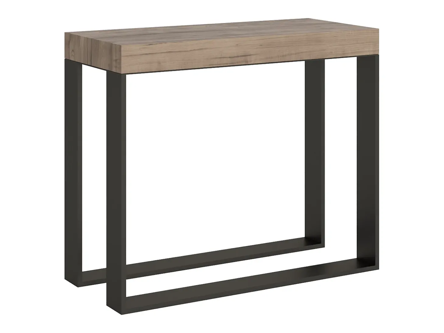 Mesa consola extensível 90x40/196 cm Elettra Small Carvalho Natural quadro Antracite