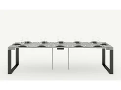 Mesa consola extensível 90x40/196 cm Elettra Small Carvalho Natural quadro Antracite