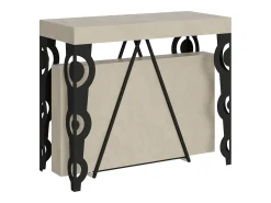 Mesa consola extensível 90x40/196 cm Aceres Small caxemira quadro antracite