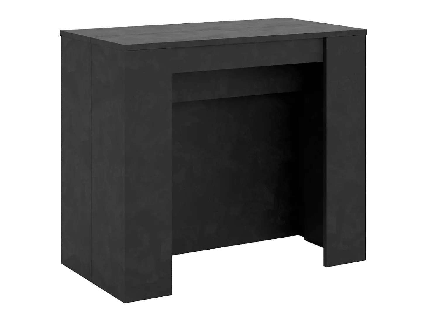 Mesa consola extensível 90x48/296 cm Venus Antracite Espatulado extensões internas