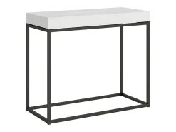 Mesa consola extensível 90x40/300 cm Nordica Cinza Branca quadro Antracite