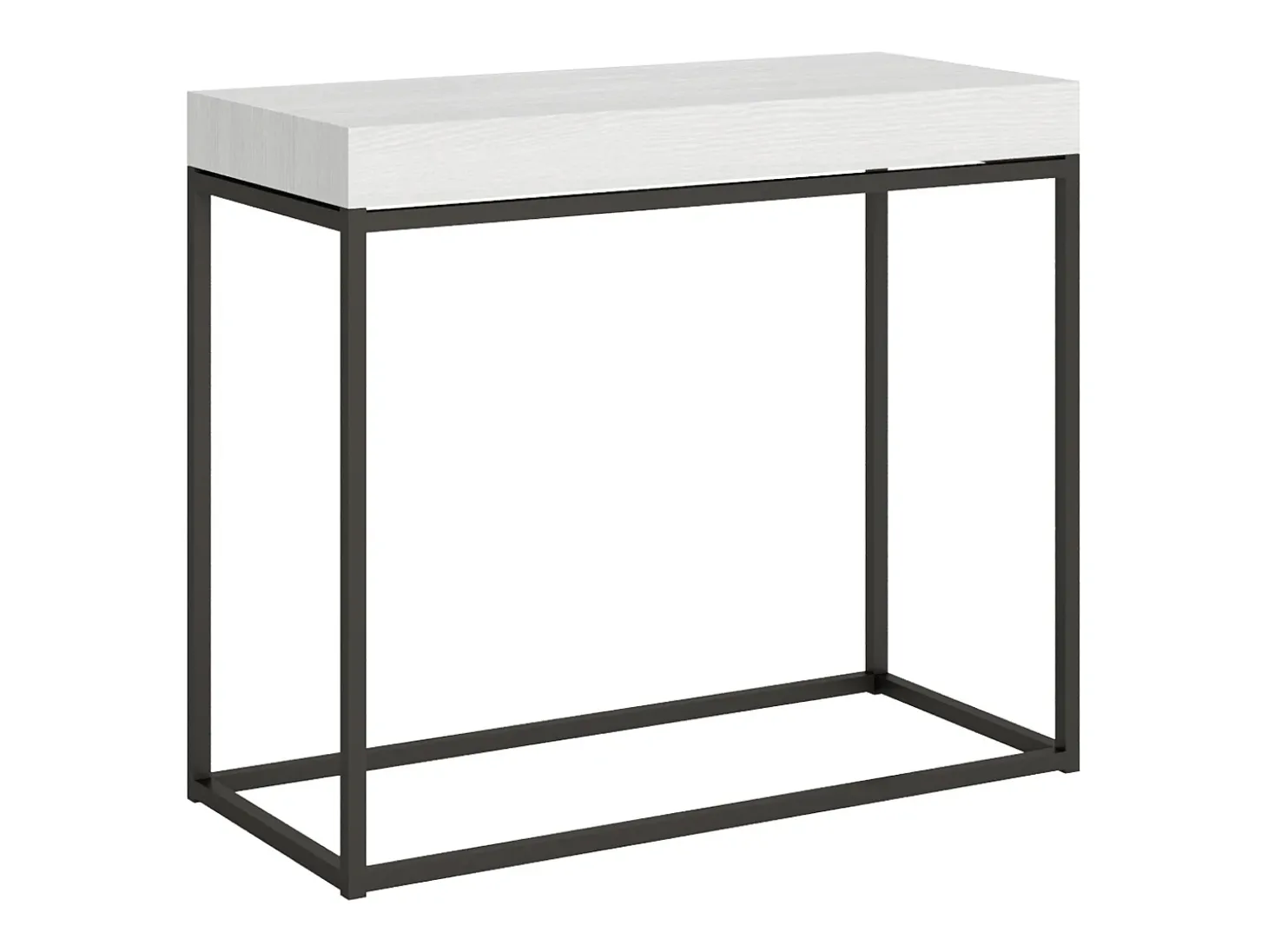 Mesa consola extensível 90x40/300 cm Nordica Cinza Branca quadro Antracite