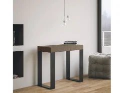 Mesa consola extensível 90x40/196 cm Tecno Small Tortora quadro Antracite