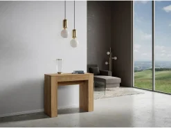 Mesa consola extensível 90x42/302 cm Modem Carvalho Natural