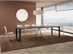 Mesa consola extensível 90x40/300cm Sketa tortora quadro antracite
