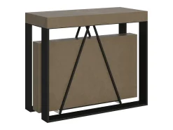 Mesa consola extensível 90x40/300cm Sketa tortora quadro antracite