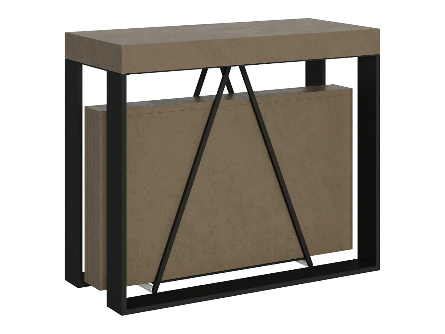 Mesa consola extensível 90x40/300cm Sketa tortora quadro antracite