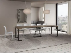 Mesa consola extensível 90x40/300cm Zamat tortora quadro antracite
