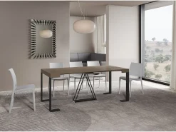 Mesa consola extensível 90x40/300cm Zamat tortora quadro antracite