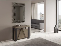 Mesa consola extensível 90x40/300cm Zamat tortora quadro antracite