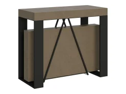 Mesa consola extensível 90x40/300cm Zamat tortora quadro antracite