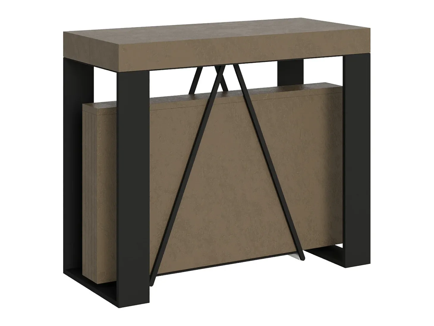 Mesa consola extensível 90x40/300cm Zamat tortora quadro antracite