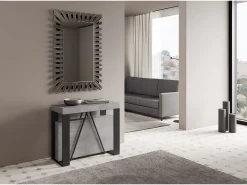 Mesa consola extensível 90x40/300cm Zamat cimento quadro antracite