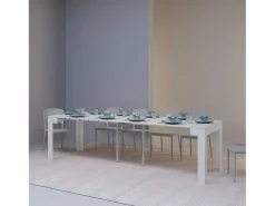 Mesa consola extensível 90x42/290cm Cayman cinza branca