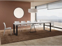 Mesa consola extensível 90x40/300cm Sketa cinza branca quadro antracite