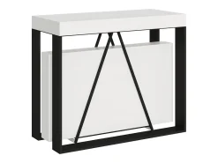 Mesa consola extensível 90x40/300cm Sketa cinza branca quadro antracite