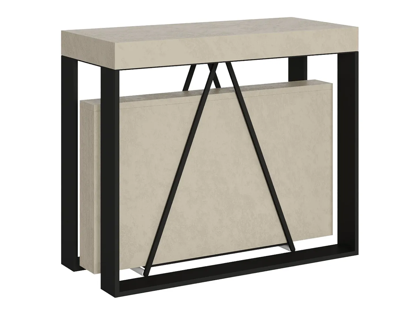 Mesa consola extensível 90x40/300cm Sketa caxemira quadro antracite