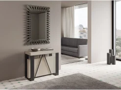 Mesa consola extensível 90x40/300cm Zamat caxemira quadro antracite