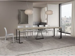 Mesa consola extensível 90x40/300cm Zamat caxemira quadro antracite