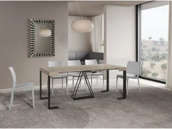 Mesa consola extensível 90x40/300cm Zamat caxemira quadro antracite
