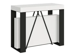 Mesa consola extensível 90x40/300cm Zamat cinza branca quadro antracite