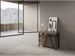 Mesa consola extensível 90x40/300cm Aceres tortora quadro antracite