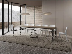 Mesa consola extensível 90x40/300cm Aceres tortora quadro antracite