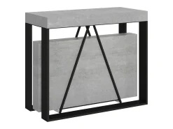 Mesa consola extensível 90x40/300cm Sketa cimento quadro antracite