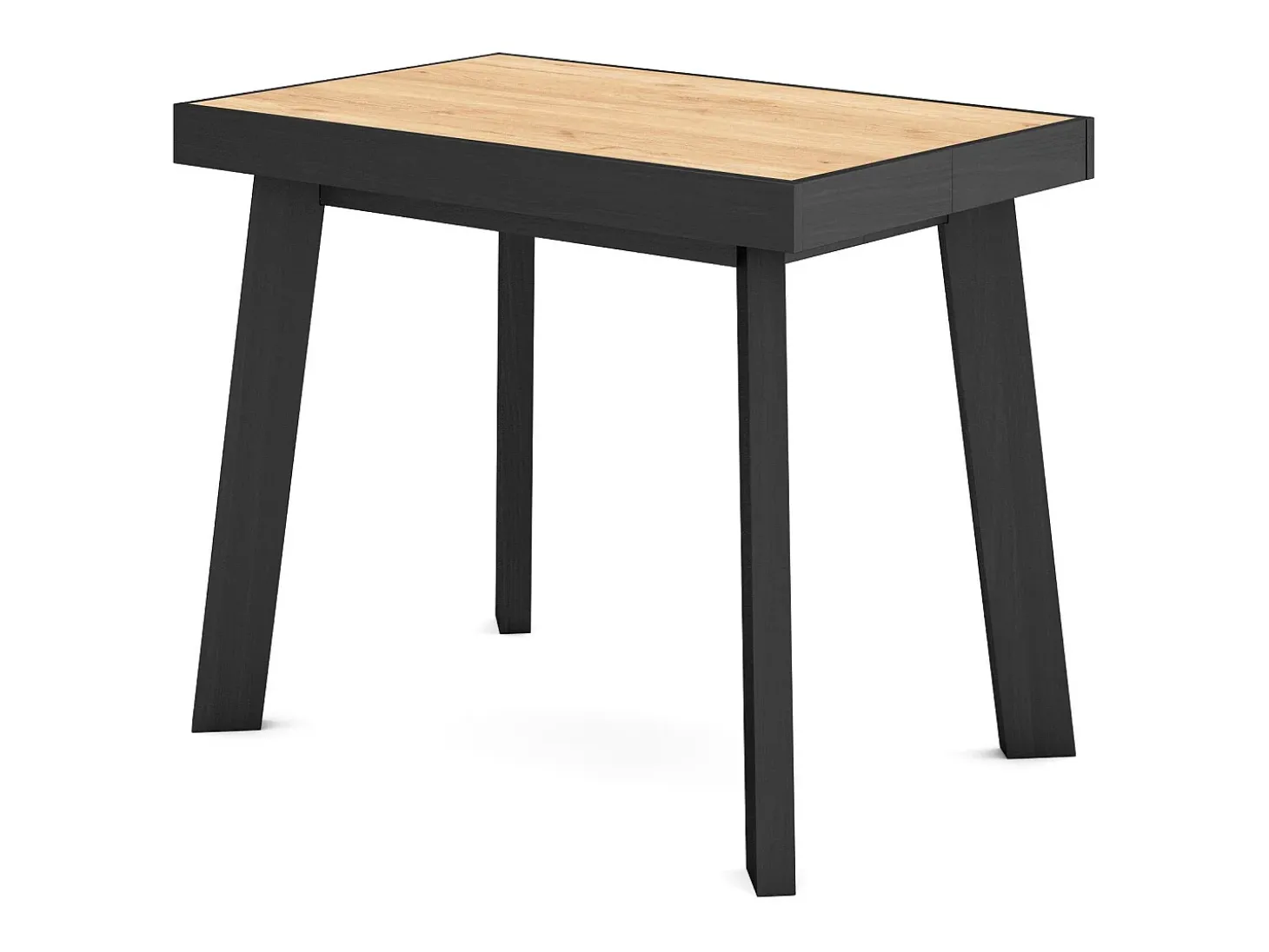 Mesa Consola Extensível, 140x90x73cm, Para 6 pessoas, Pés de madeira, Carvahlo e preto