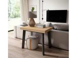 Mesa Consola Extensível, 160x90x73cm, Para 8 pessoas, Pés de madeira, Carvahlo