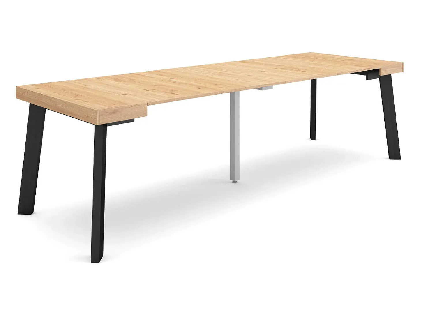 Mesa Consola Extensível, 262x90x73cm, Para 12 pessoas, Pés de madeira, Carvahlo