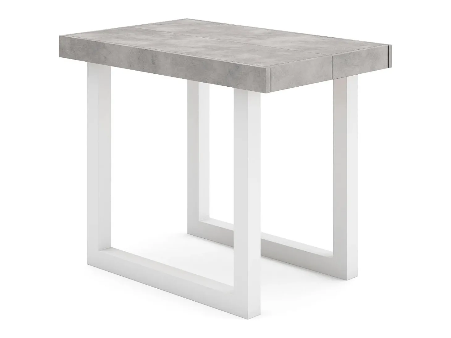 Mesa Consola Extensível, 262x90x73cm, Para 12 pessoas, Pés de madeira, Cimento