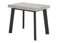 Mesa Consola Extensível, 262x90x73cm, Para 12 pessoas, Pés de madeira, Cimento