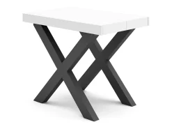 Mesa Consola Extensível, 262x90x73cm, Para 12 pessoas, Pés de madeira, Branco
