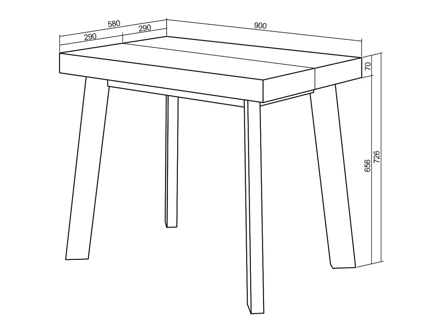 Mesa Consola Extensível, 180x90x73cm, Para 8 pessoas, Pés de madeira, Carvahlo e preto