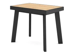 Mesa Consola Extensível, 160x90x73cm, Para 8 pessoas, Pés de madeira, Carvahlo e preto