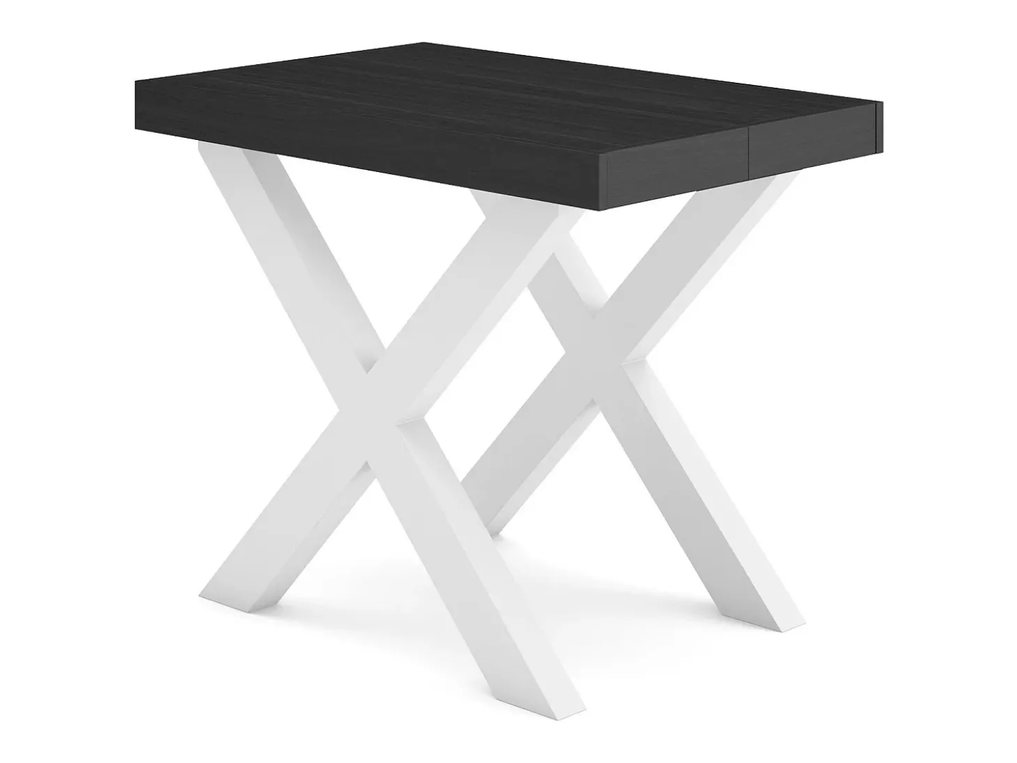 Mesa Consola Extensível, 302x90x73cm, Para 14 pessoas, Pés de madeira, Preto