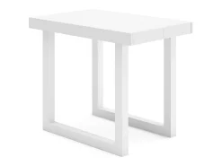 Mesa Consola Extensível, 262x90x73cm, Para 12 pessoas, Pés de madeira, Branco e cinzento