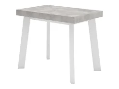 Mesa Consola Extensível, 222x90x73cm, Para 10 pessoas, Pés de madeira, Branco e cinzento