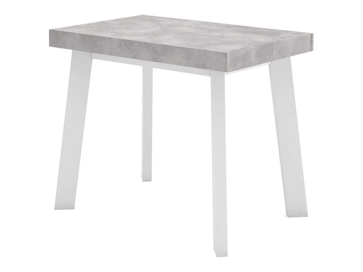 Mesa Consola Extensível, 222x90x73cm, Para 10 pessoas, Pés de madeira, Branco e cinzento