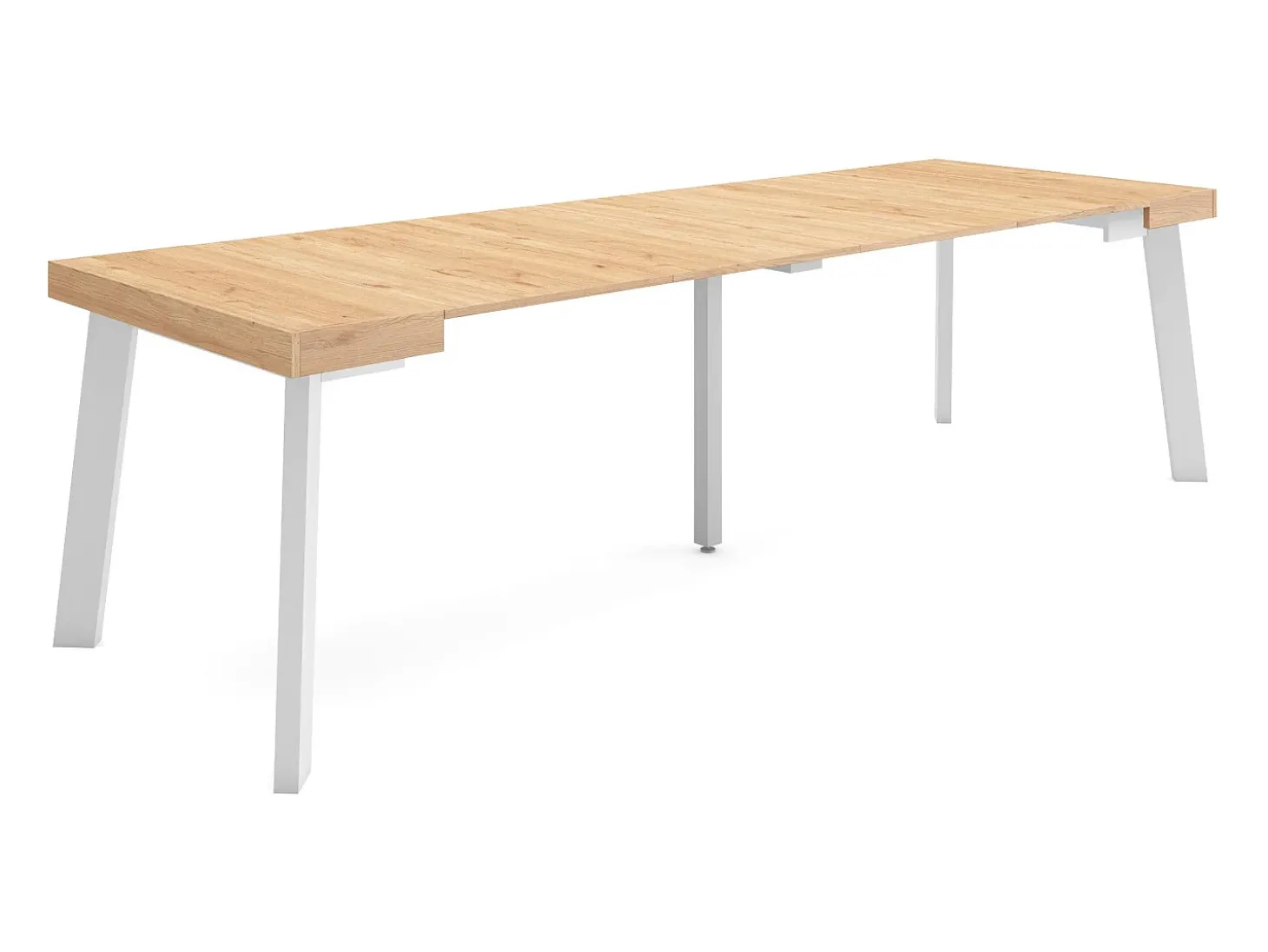 Mesa Consola Extensível, 262x90x73cm, Para 12 pessoas, Pés de madeira, Carvahlo